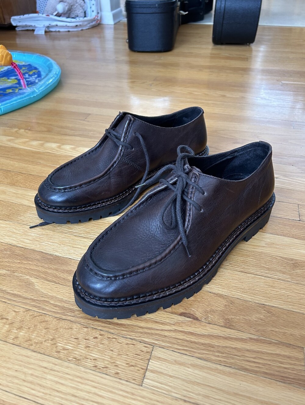 BOEMOS dark brown leather lace-up Tyrolean shoes men's size 10